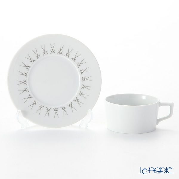 マイセン（Meissen） スウォード エレガントグレイ 79A225-41633 ティーカップ＆ソーサー 150ml／14.5cm