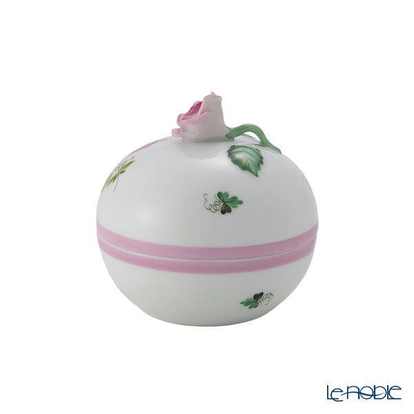ヘレンド ウィーンのバラ ピンク 06033-0-09 ラウンドボックス（ローズ）