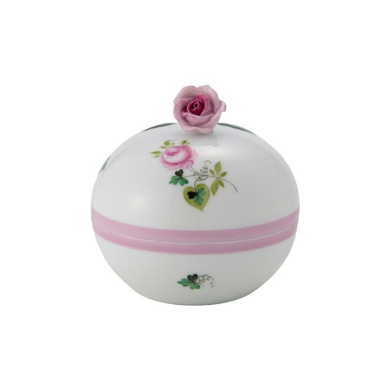 ヘレンド ウィーンのバラ ピンク 06033-0-09 ラウンドボックス（ローズ）