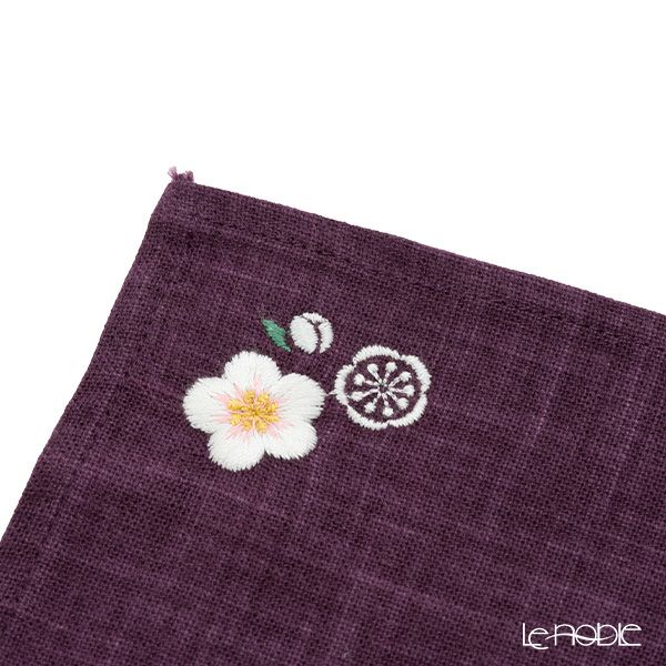 むす美 風呂敷 50 ふくふく刺繍 紅梅白梅 ムラサキ 綿100％ 日本製 50cm 20604-101