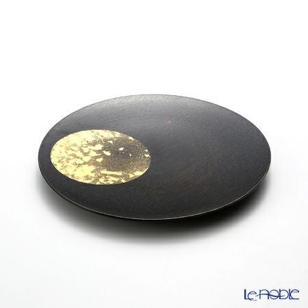 箔一 おぼろ月 プレート 6寸（漆）A101-01005