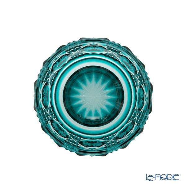 復元薩摩切子 猪口A／1105 八角籠目 緑