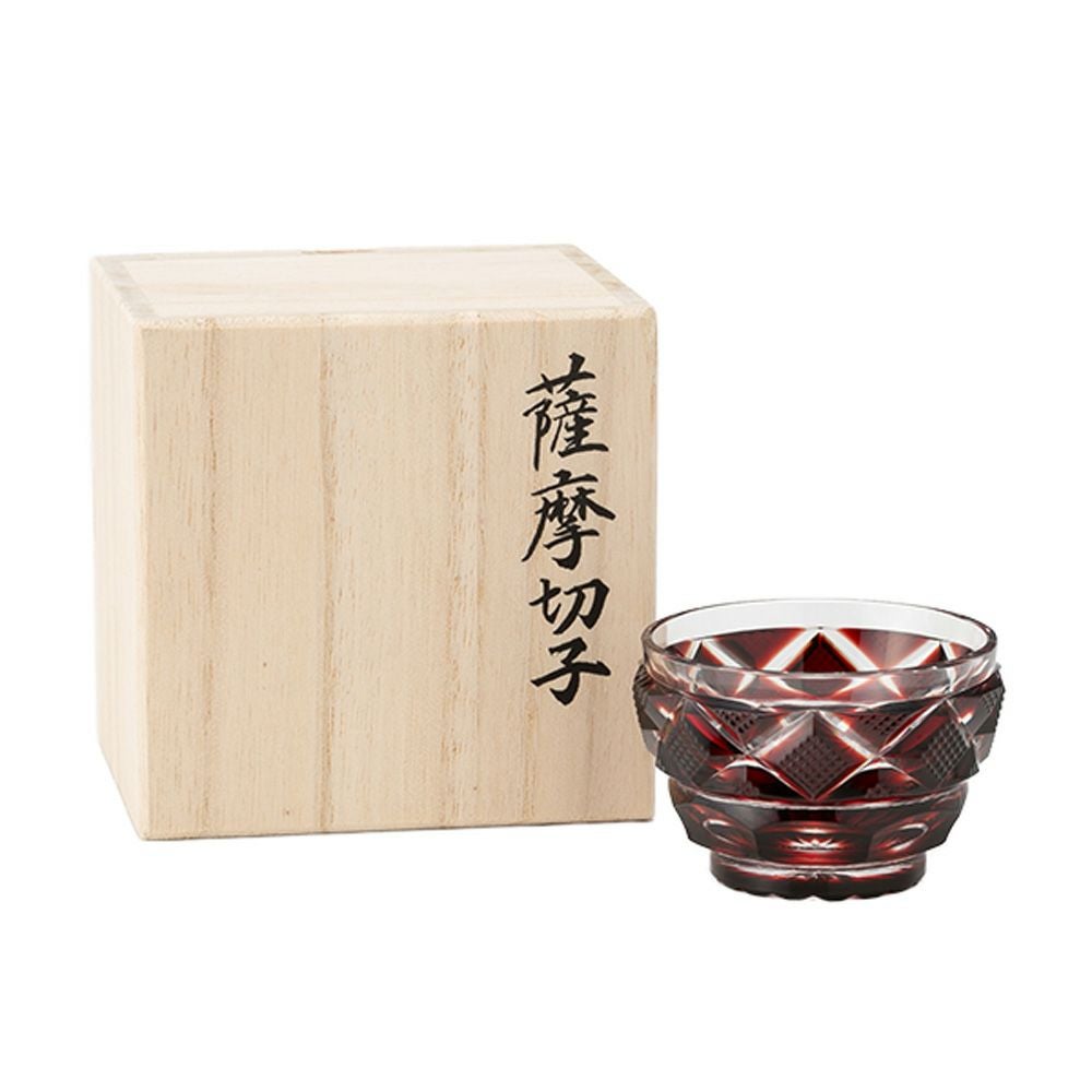 復元薩摩切子 猪口A／1105 八角籠目 緑 | ブランド洋食器専門店ル