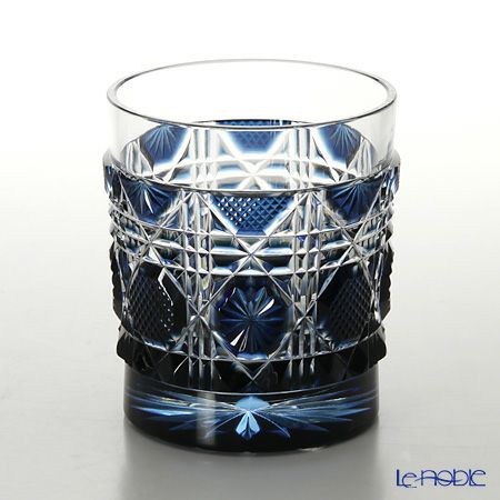 薩摩切子 タンブラー／22006 八角籠目 藍