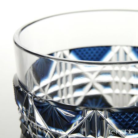 薩摩切子 タンブラー／22006 八角籠目 藍