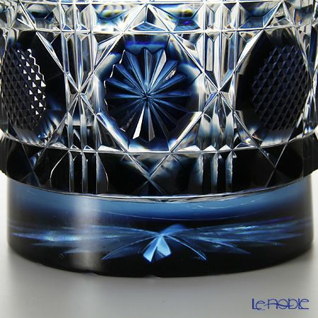 薩摩切子 タンブラー／22006 八角籠目 藍