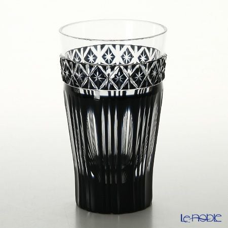 薩摩切子 ビアグラス／55108 黒切子