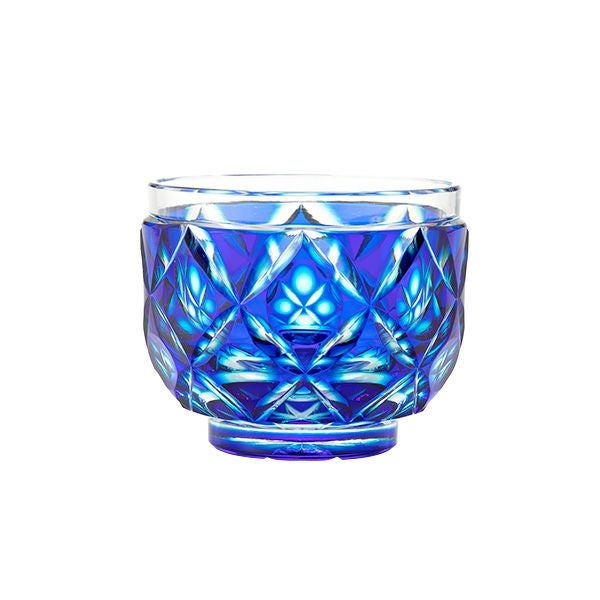 薩摩切子 猪口 二重被せ 翡翠（かわせみ） 100ml