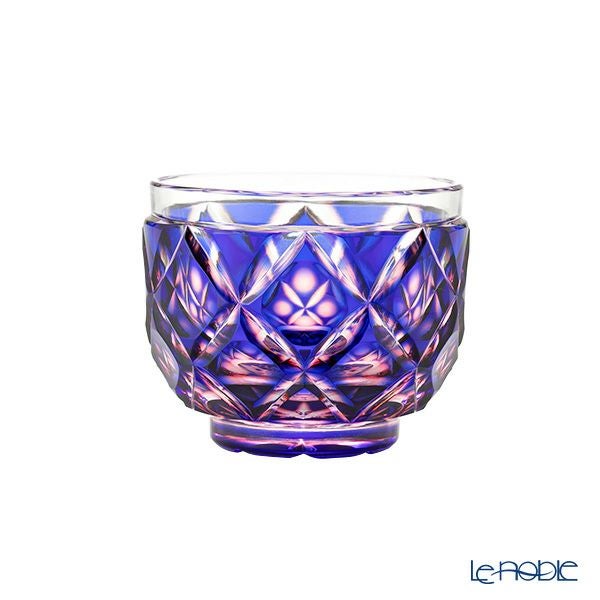 薩摩切子 猪口 二重被せ 紅藤（べにふじ） 100ml