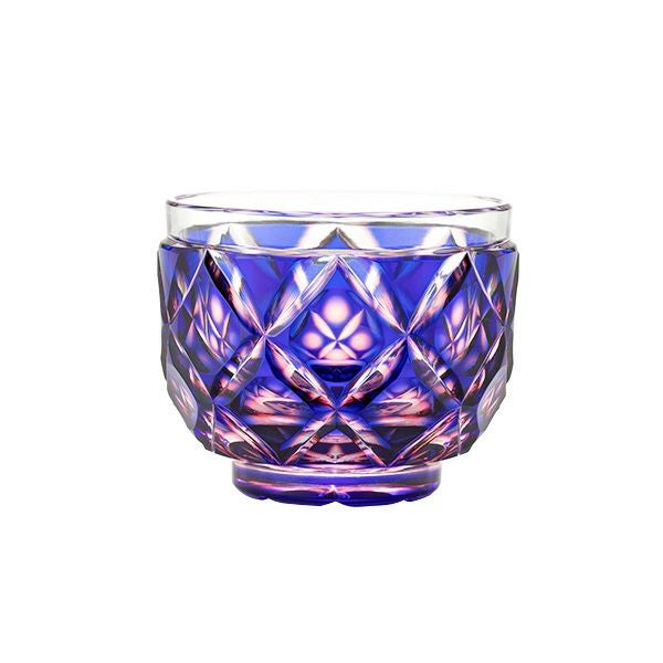 薩摩切子 猪口 二重被せ 紅藤（べにふじ） 100ml