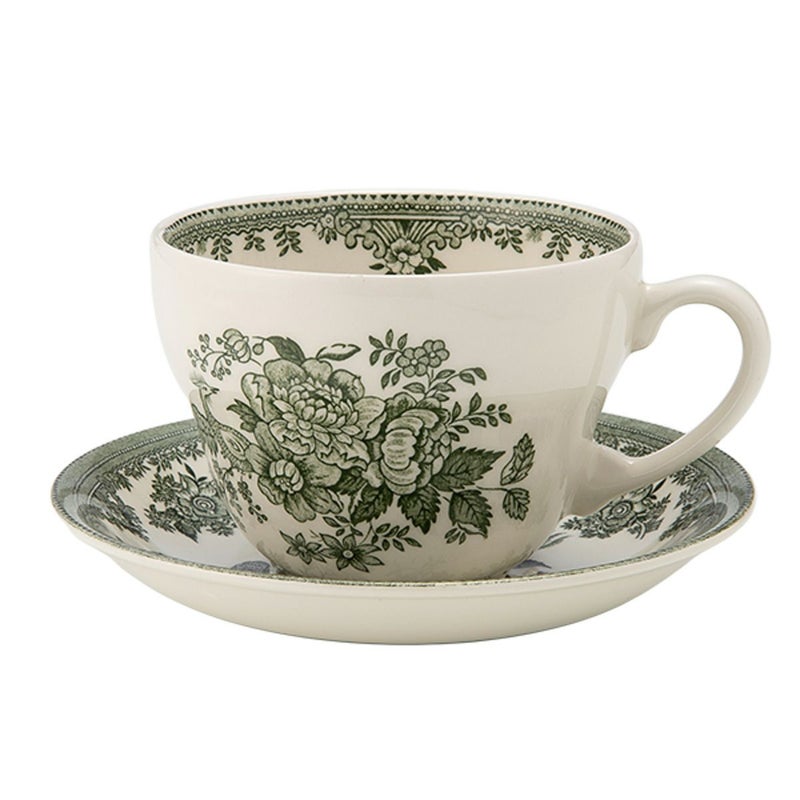 バーレイ グリーンアジアティックフェザンツ ブレックファーストカップ＆ソーサー 430ml