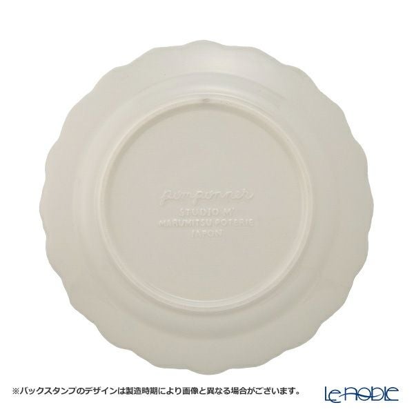 マルミツポテリ スタジオエム ポンポネ プレート 20cm ホワイト