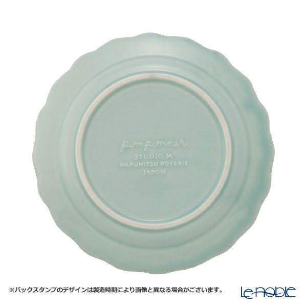 マルミツポテリ スタジオエム ポンポネ プレート 20cm ペールブルー