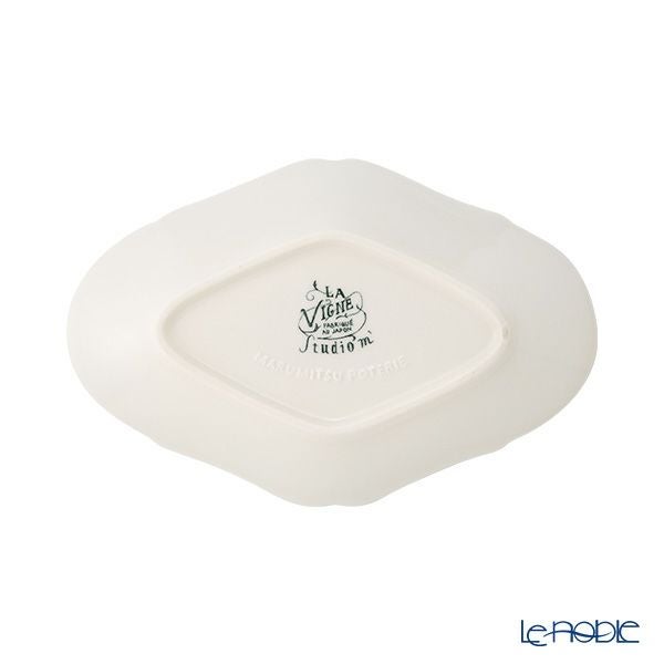 マルミツポテリ スタジオエム ヴィーニュ オーバルプレート S ブルー 19×13cm