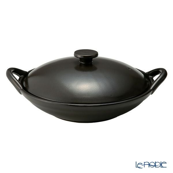 マルミツポテリ スタジオエム フントス 浅鍋 1400ml 黒 直火可能・IH不可