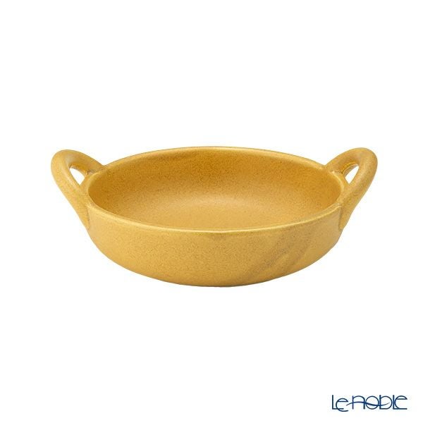 マルミツポテリ スタジオエム フントス 耐熱ボウル 430ml マスタード 直火可能・IH不可