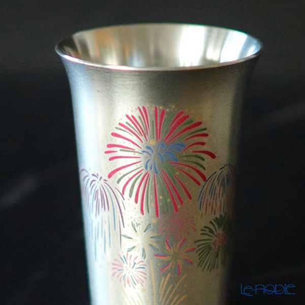 丸モ高木陶器 温度で色が変わる 冷感純銅錫被 タンブラー 花火 150ml