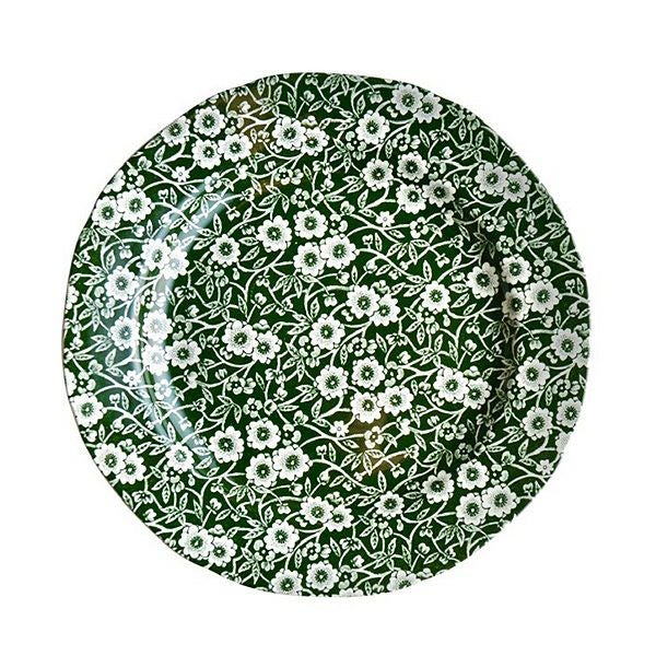 バーレイ ダークグリーンキャリコ プレート 21.5cm