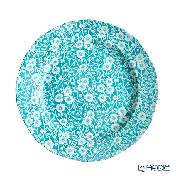 バーレイ ティールブルー／ブルーグリーンキャリコ プレート 21.5cm