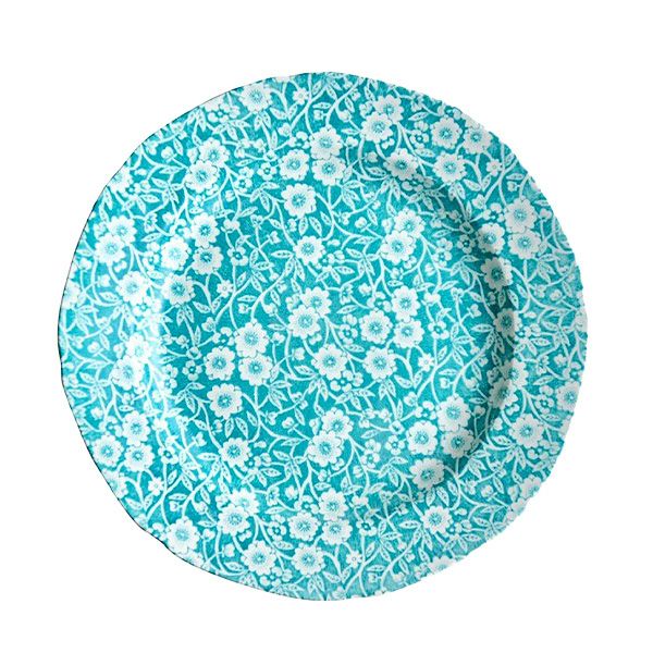 バーレイ ティールブルー／ブルーグリーンキャリコ プレート 21.5cm