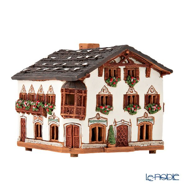 北欧リトアニア製陶器 ミデーネ MIDENE ミニチュアハウス 煙突＆香台付 ドイツ ガルミッシュ-パルテンキルヒェン B265AR