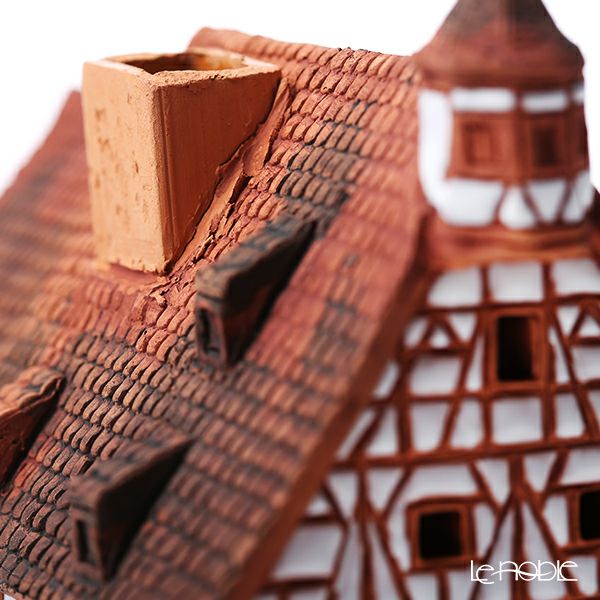 北欧リトアニア製陶器 ミデーネ MIDENE ミニチュアハウス 煙突＆香台付 ドイツ ニュルンベルクのピラトゥスハウス 15cm B338AR