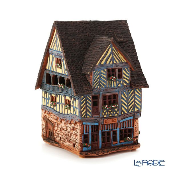 北欧リトアニア製陶器 ミデーネ MIDENE ミニチュアハウス 煙突＆香台付 フランス レンヌの家 C306AR