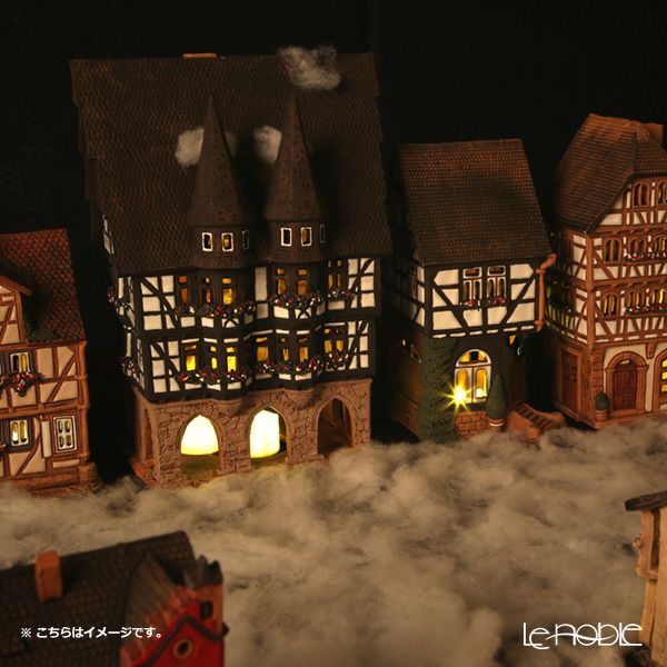 北欧リトアニア製陶器 ミデーネ MIDENE ミニチュアハウス 煙突＆香台付 ドイツ ローテンブルクのテディランド A292AR