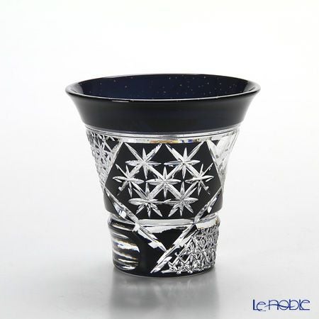 八千代切子 墨色 LSB19755SBK-C638 杯 竹垣柄 （たけがきがら） 85ml 【木箱入】