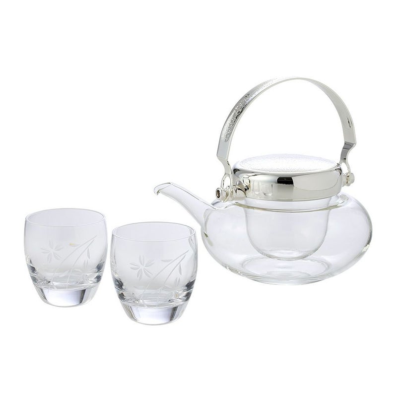 東洋佐々木ガラス 冷酒の器 しだれ桜 地炉利 360ml×1＆杯 100ml×2 G604-M74