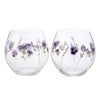 東洋佐々木ガラス 花文 hanafumi ペアフリーグラス ビオラ・ラベンダー柄 380ml G099-T283
