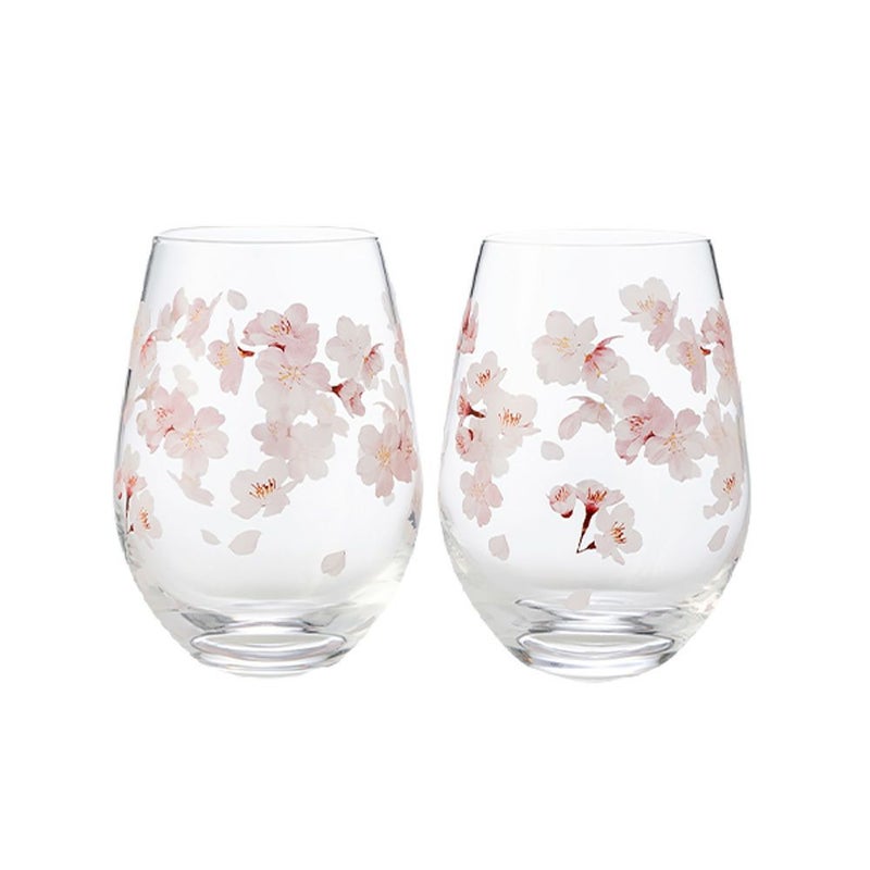 東洋佐々木ガラス 花文 hanafumi ペアタンブラー さくら／桜柄 360ml G099-T302