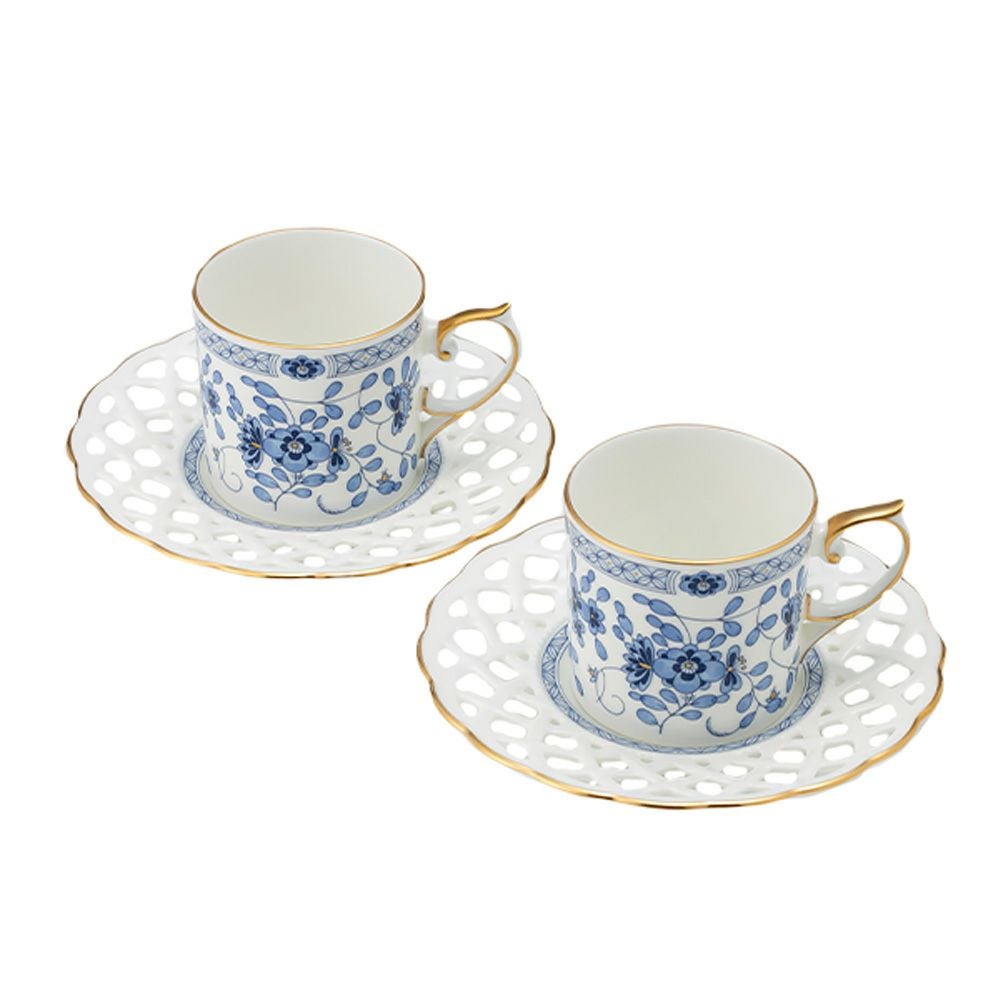 ナルミ ミラノ メッシュコーヒーカップ＆ソーサー 160ml ペア 9682