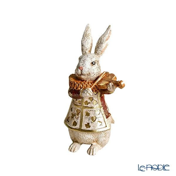 ハルモニア クリスマスオブジェ ワンダーランド ミニラビット A3 バイオリン レッド HM-011219 ポリレジン製