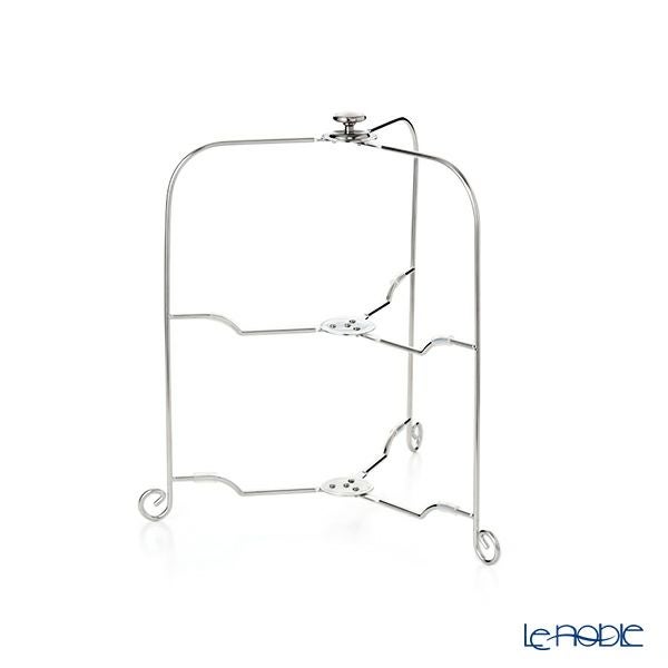 サクライ ワンタッチプレートスタンド／ケーキスタンド L 2段 プレート直径24-30cm 用 18-8ステンレス製 折りたたみ式