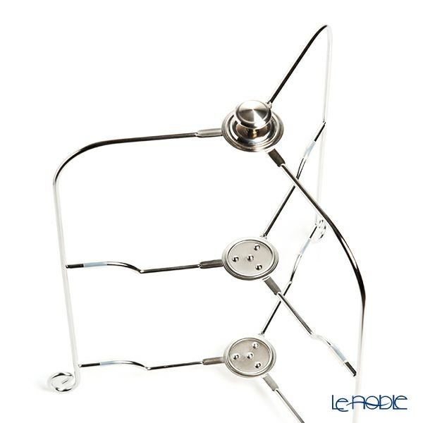 サクライ ワンタッチプレートスタンド／ケーキスタンド L 2段 プレート直径24-30cm 用 18-8ステンレス製 折りたたみ式