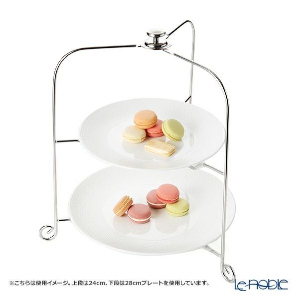 サクライ ワンタッチプレートスタンド／ケーキスタンド L 2段 プレート直径24-30cm 用 18-8ステンレス製 折りたたみ式