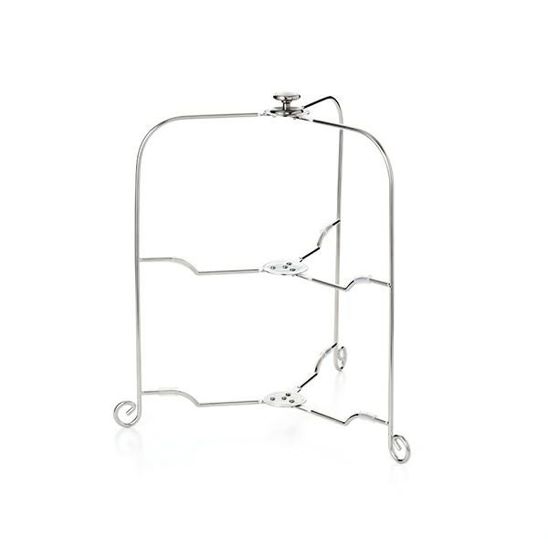 サクライ ワンタッチプレートスタンド／ケーキスタンド L 2段 プレート直径24-30cm 用 18-8ステンレス製 折りたたみ式