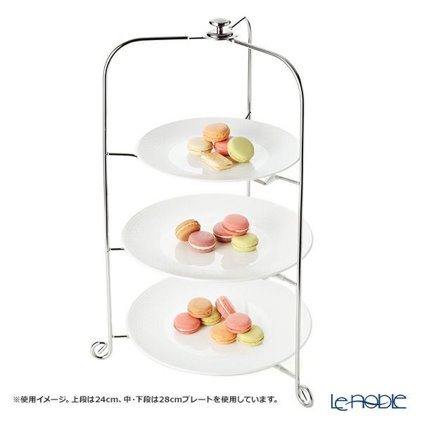 サクライ ワンタッチプレートスタンド／ケーキスタンド L 3段 プレート直径24-30cm 用 18-8ステンレス製 折りたたみ式