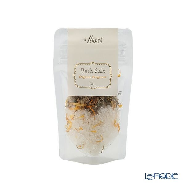 リバティプリントを使用したハンドタオル＆ハーブバスソルト50g （約2回分 不織布袋2枚入） ギフトセット B フラワーフェテ BL オーガニックベルガモットの香り 23SS