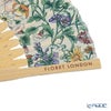 リバティプリント（LIBERTY PRINT）を使用した扇子02 レイチェルメドゥ グリーン チェコビーズチャーム付 共布扇子ケース付