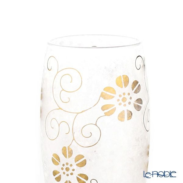 石塚硝子 プレミアムニッポンテイスト みぞれ九谷 青粒鉄仙 ショートステムグラス 125ml 木箱入 9416