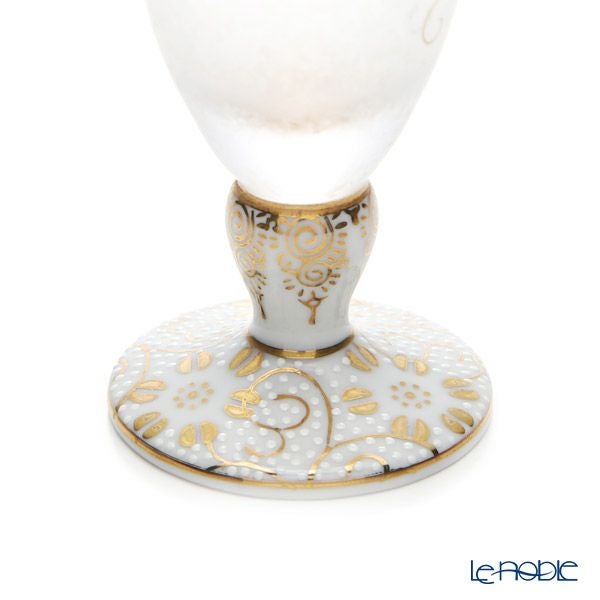 石塚硝子 プレミアムニッポンテイスト みぞれ九谷 白粒鉄仙 ショートステムグラス 125ml 木箱入 9417