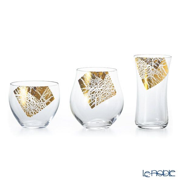 石塚硝子 クラフトサケグラス 金羅凛（きらり） 酒器3種揃え 木箱入 S-6312 2019年度グッドデザイン賞受賞商品
