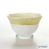 津軽びいどろ 秋村実工房 12ヶ月コレクション 盃 1月 雪見 ホワイト／ゴールド F-62196