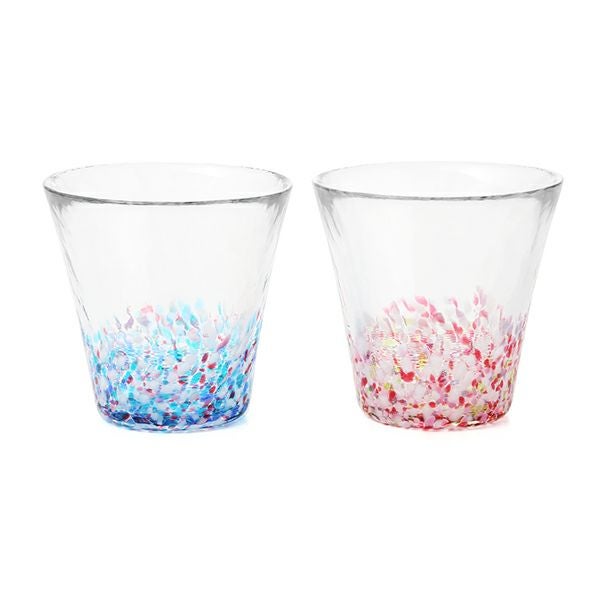 津軽びいどろ にほんの色 舞う桜と春の空 グラスペア 260ml