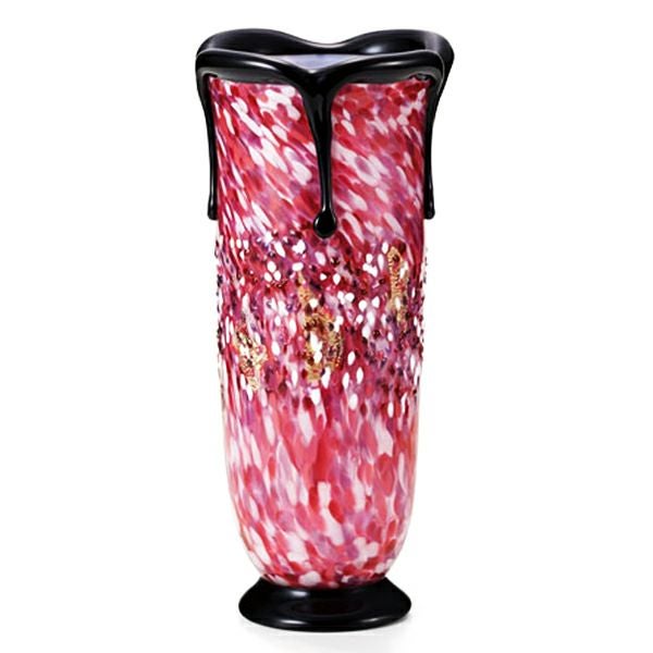 津軽びいどろ 黒重ね花器 弘前桜 花あかり F-71436