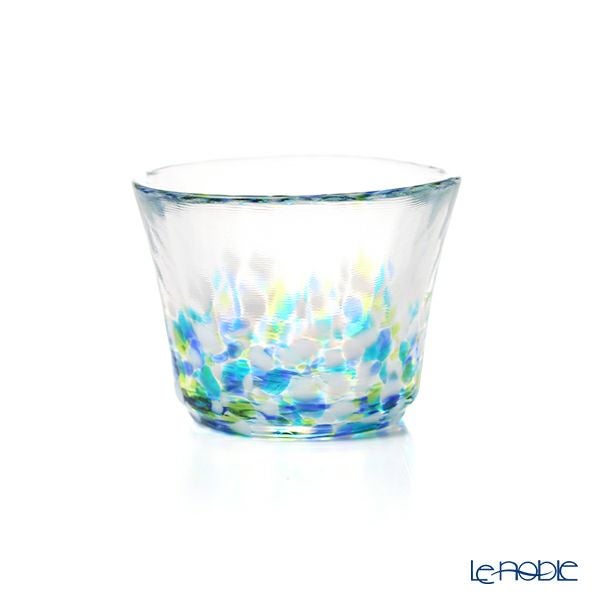 津軽びいどろ 四季の盃 ピンク／ブルー／オレンジ／ホワイト 盃（酒器）セット FS-71545 木箱入 4客揃