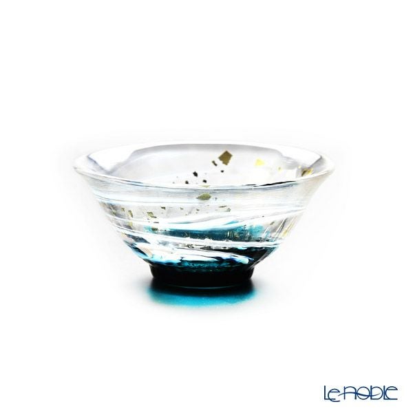 津軽びいどろ 金彩盃 爽華（さやか） 初夏（しょか） 木箱入 グリーン F-71848