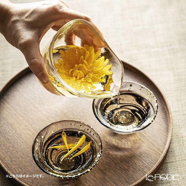 津軽びいどろ 金彩盃 爽華（さやか） 初夏（しょか） 木箱入 グリーン F-71848